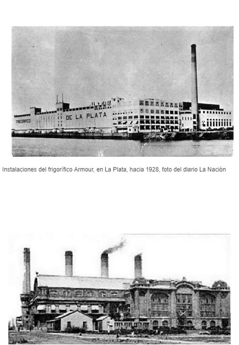 Instalaciones del frigorífico Liebig's, en Colón, Entre Ríos, hacia 1925. En La- Nación.